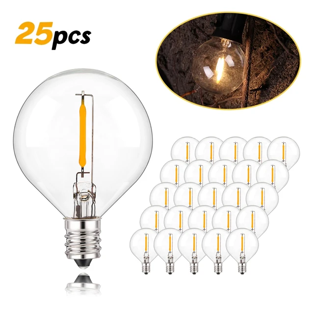 屋外LED電球,25個/ピース/ロット,g40,電球,220v,e12,ベースソケット,庭 ...