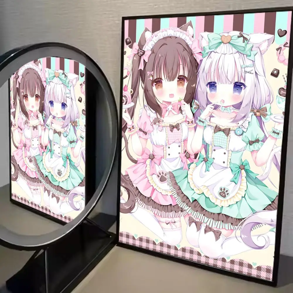 N-Nekopara Anime-Poster, selbstklebender Kunst-Aufkleber aus wasserfestem Papier, für Café, Bar, Zimmer, Wanddekoration – Detail 12