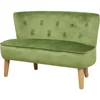 2-Seat Kid Sofa Couch with Velvet Fabric,Kid Sofa Chair with Wooden Frame for 3-6 Age Children Gift,35.6" Length, Grass Green 6