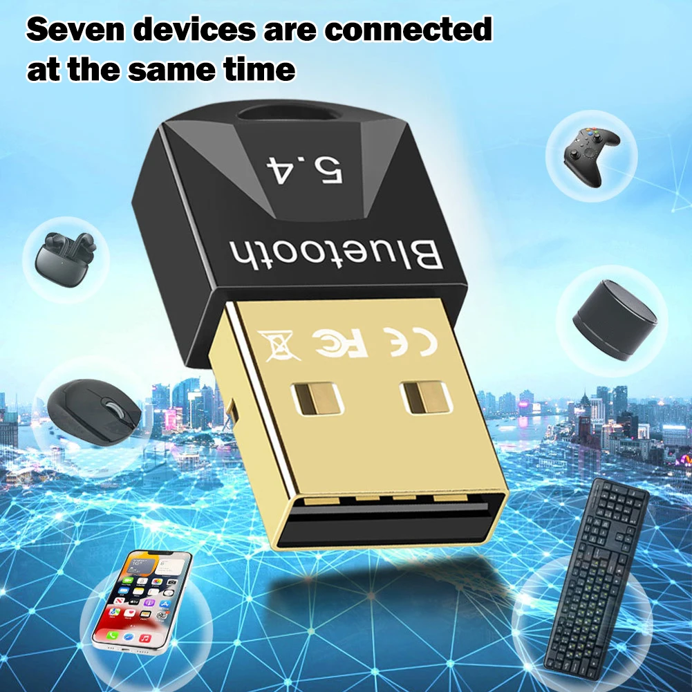 Bluetooth 5.4 Wireless USB Audio Adapter Transmitter Receiver Audio Bluetooth Wireless USB Adapter for Computer PC Laptop