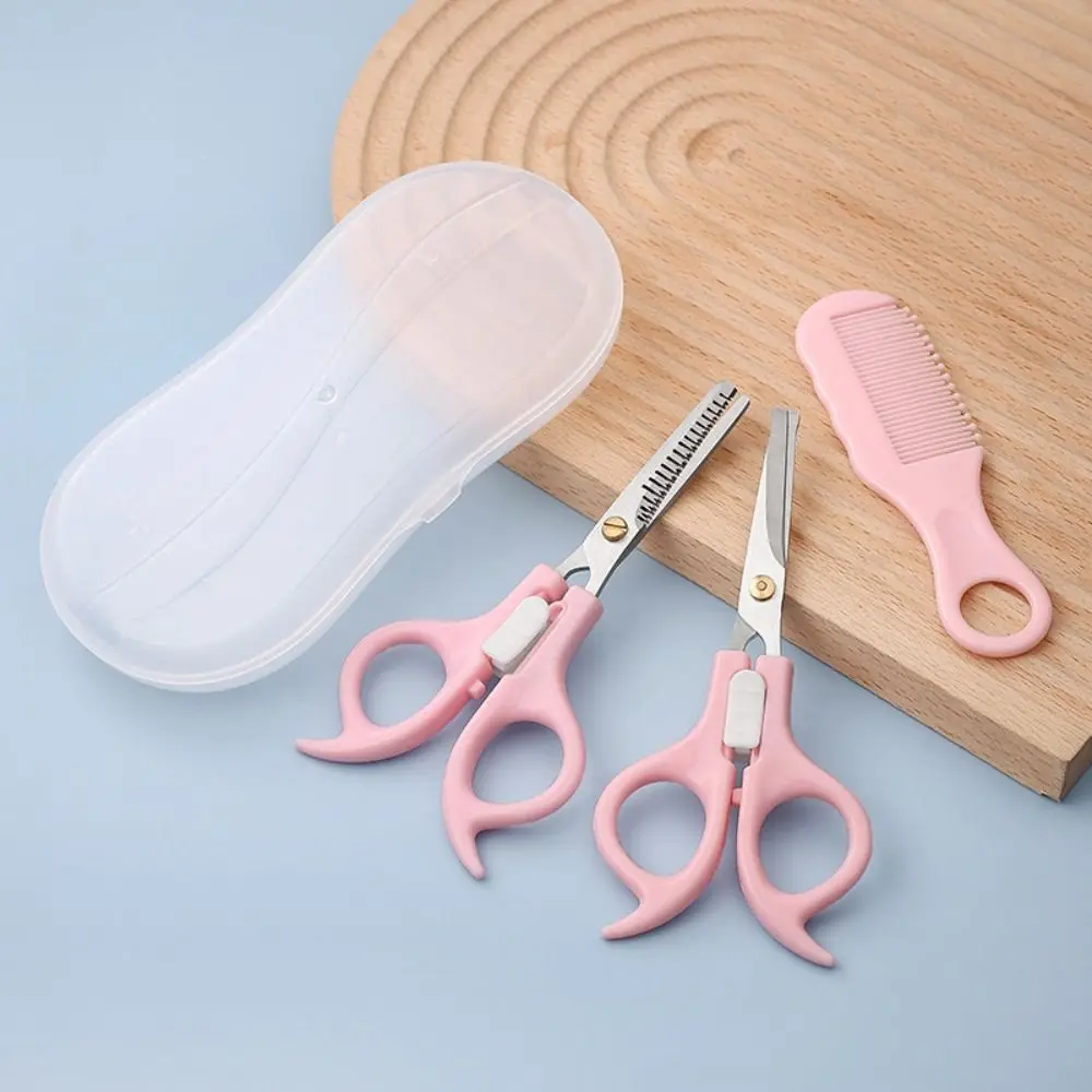 3PCS Safty Haircut Scissors Kit Hairdressing Stainless Steel Hair Styling Tools Set Hair Thining Trimming