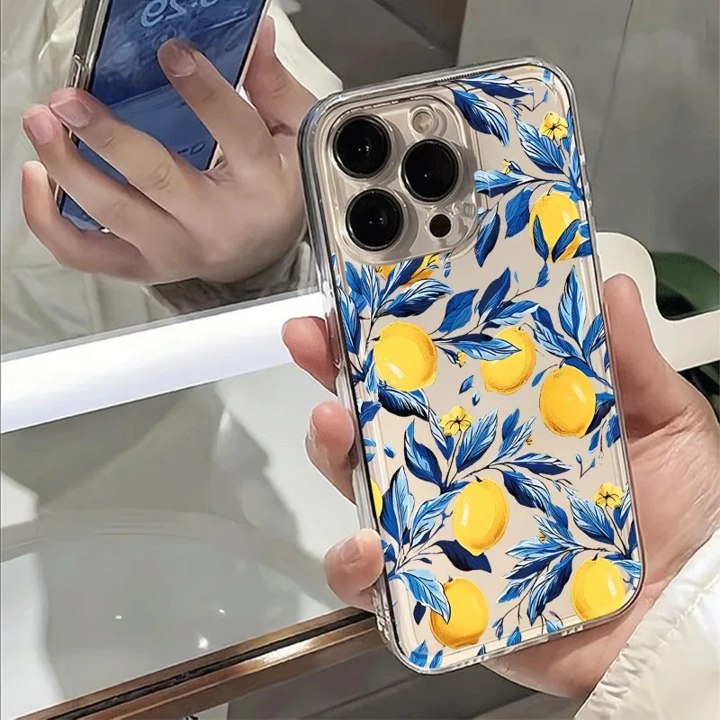 Vibrant Yellow Lemon Shockproof Transparent Phone Case