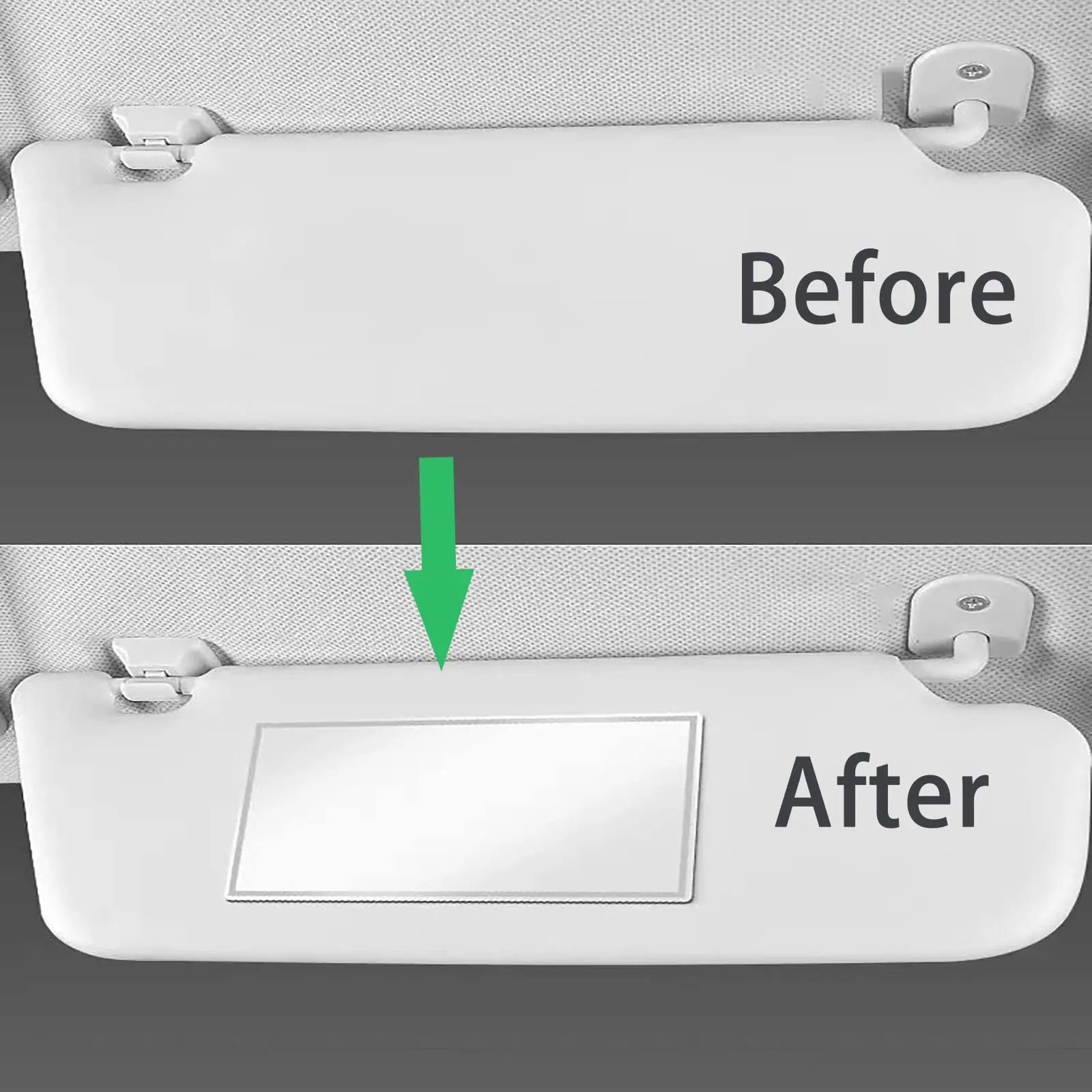 Moioee Miroir De Maquillage En Acier Inoxydable Pour Voiture, Miroir De Maquillage Auto-adhésif, Miroir De Courtoisie De Voyage, Universel Pour Pare-brise De Véhicule, Tableau De Bord (rectangle