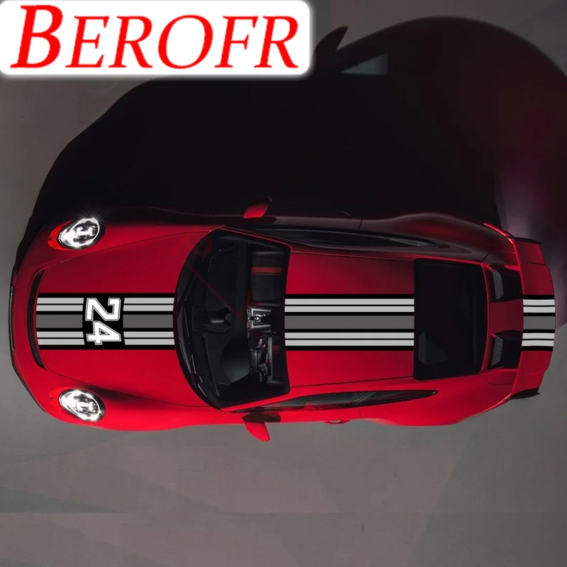 Strisce Da Corsa Car Styling Hood Roof Tail Decor Sticker Auto Body Sport Lines Decalcomania In Vinile Per Porsche 911 Gt3 Rs Carrera
