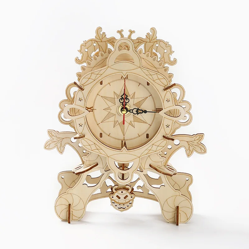 

DIY 3D Wooden Puzzles European clock Model Building Block Jigsaw Assembly Kits Educational Toy for Children Adults gifts Crafts