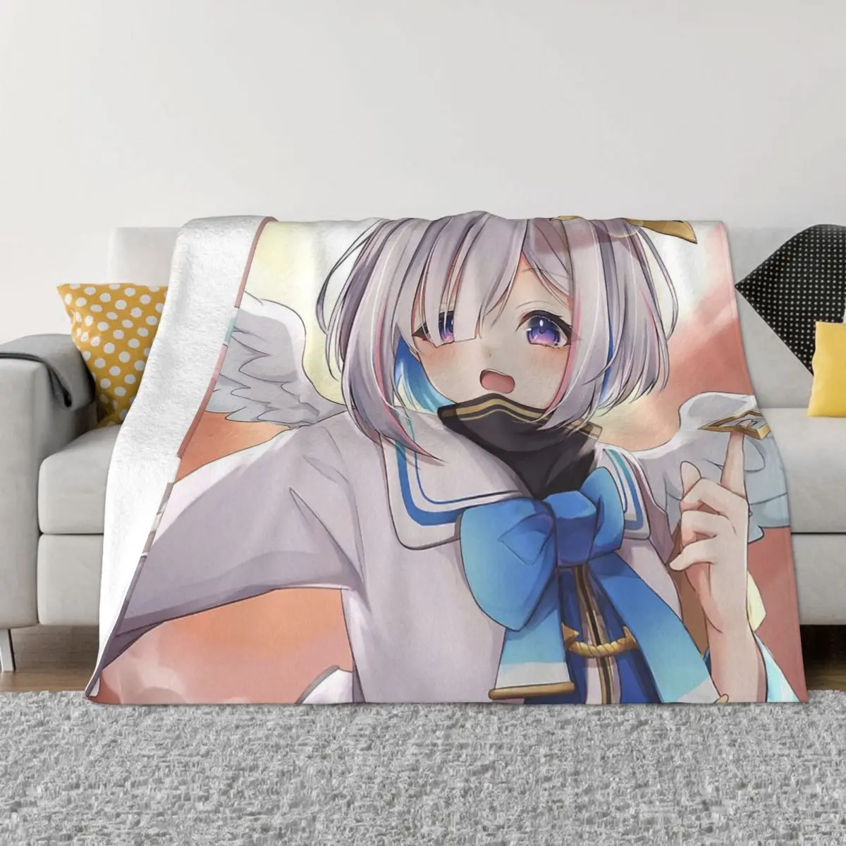 

Hololive Virtual Host Group Box Blanket Flannel Decoration Amane Kanata Classic Portable Home Bedspread