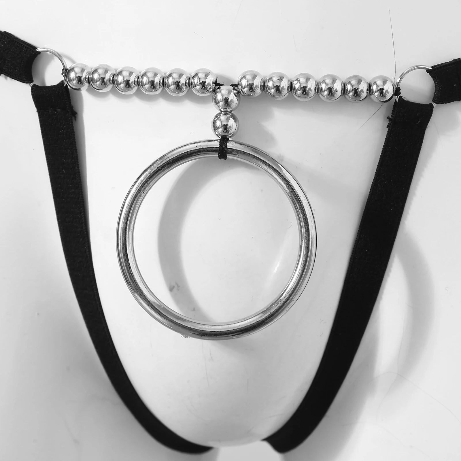 Men's Bikini G-string Hollow Out Erotic Underwear Briefs Lingerie Harness Belt Strap Elastic Band Clubwear O Ring Thong Briefs