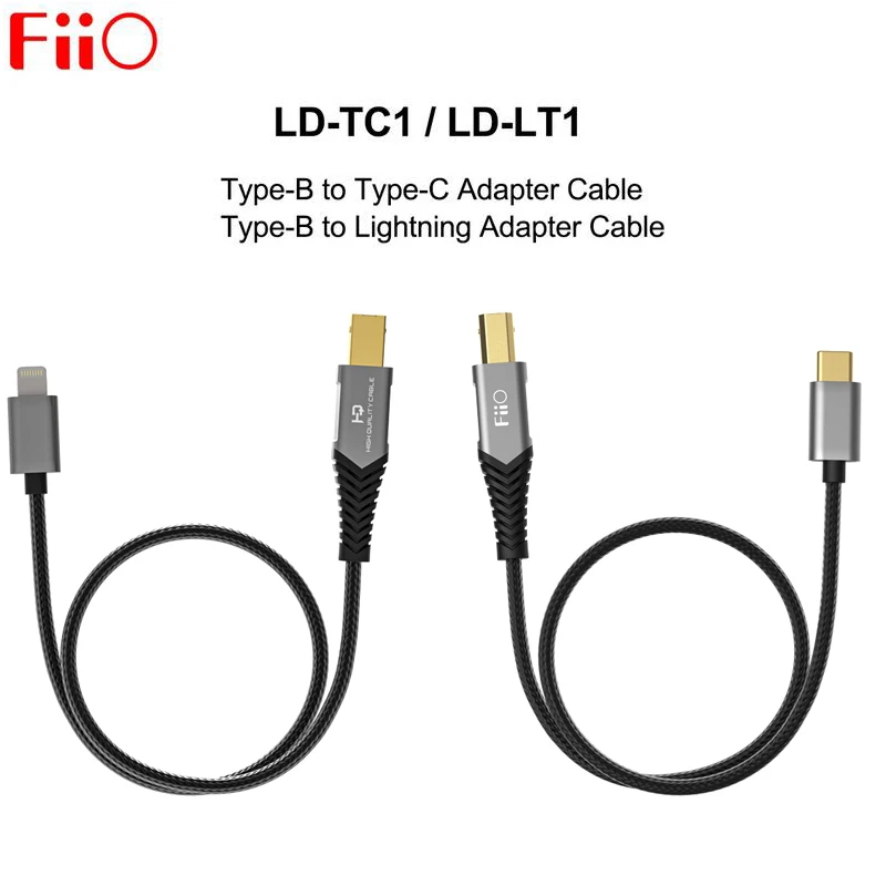 Fiio LD-LT1/LD-TC1 USB Type-B to Type-C / Lightning Audio Cable Adapter For FIIO K9 PRO/K5 Pro