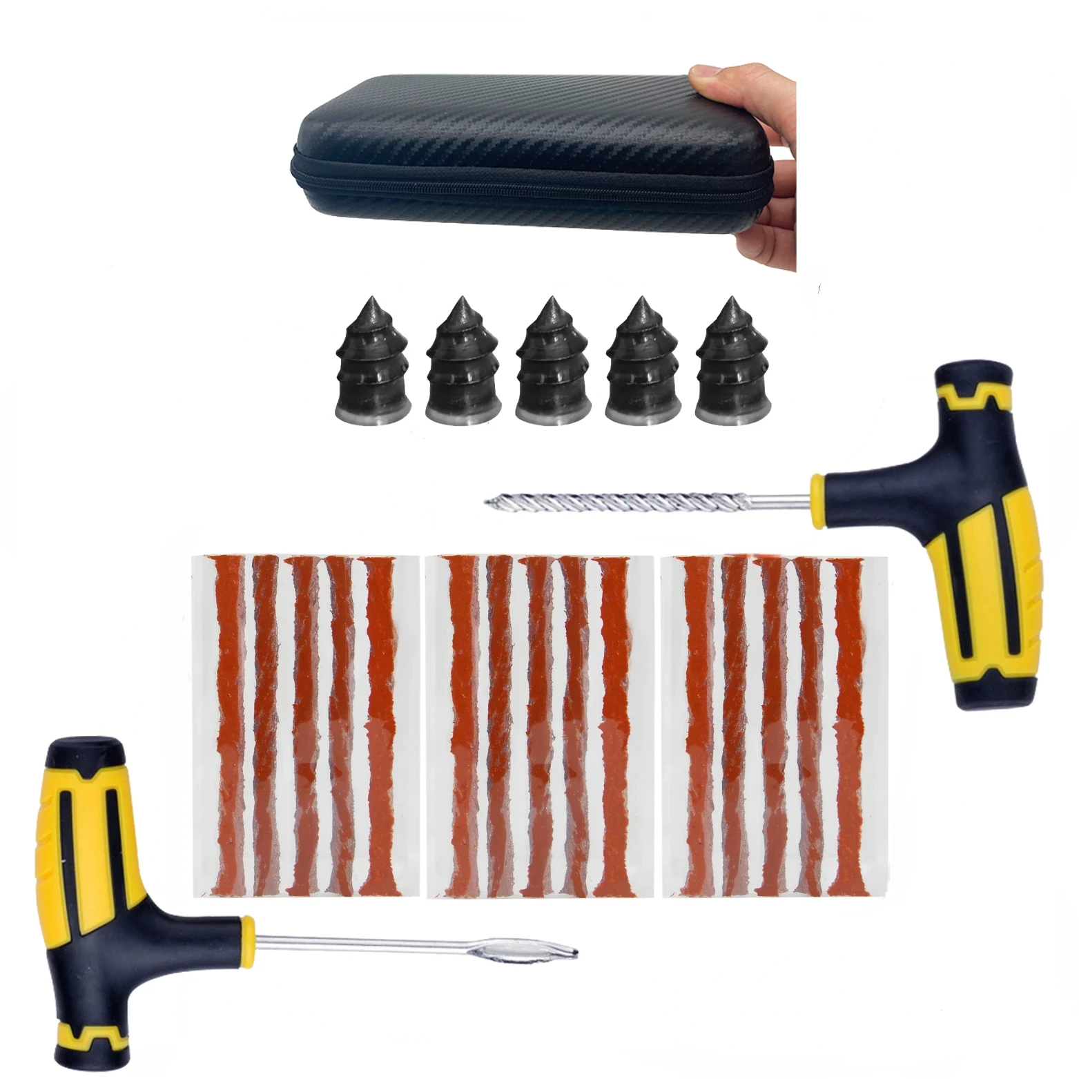 新車タイヤ修理キットパンクプラグツールタイヤパンク緊急タイヤストリップ撹拌接着剤修復ツールキット車のaccessorie