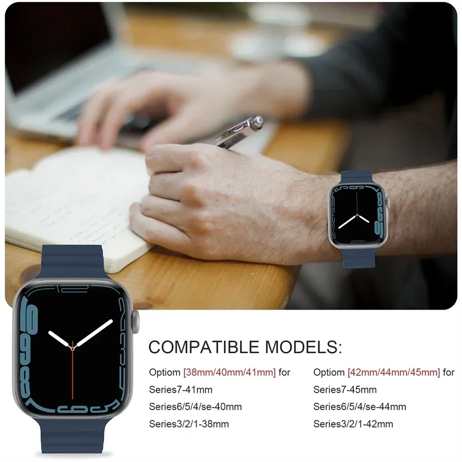 Magnetic Loop For Apple Watch Band 44mm Ultra 49mm 45mm 40mm 41mm 42mm Silicone sport Bracelet iWatch Serie 8 7 6 SE 5 4 3 Strap