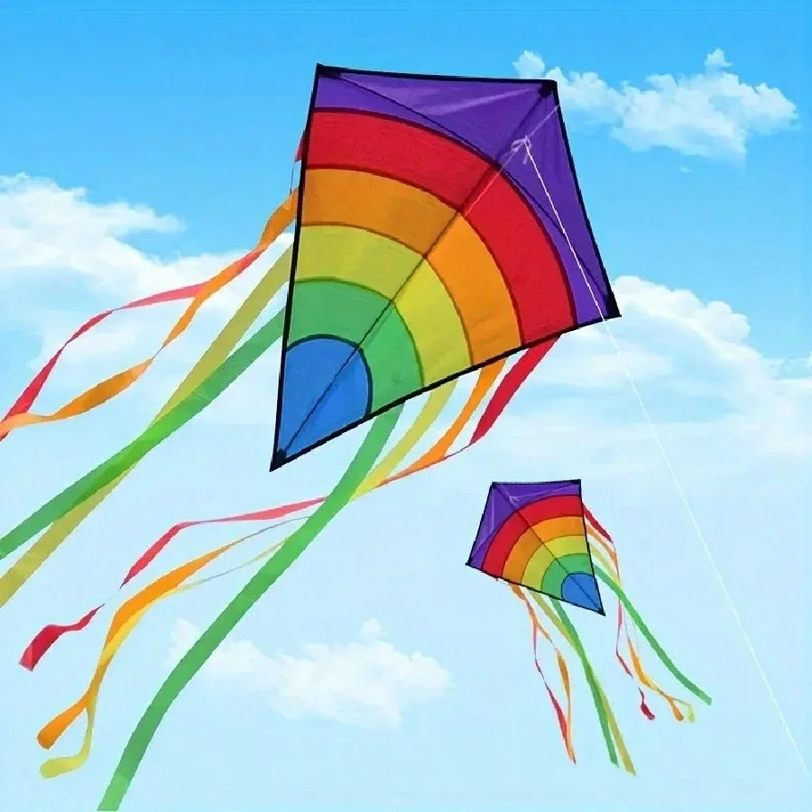 Easy Fly Colorful Rainbow Kite Outdoor Fun Sports Beach Kids Children Buitenspeelgoed Cometas De Viento Outdoor Toys Kites colorful rainbow kite