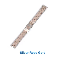 Premium Solid Stainless Steel Watch Strap - Various Sizes Available - 18mm (Silver Rose Gold)