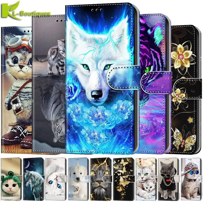 Per Oppo A36 A76 A96 Custodia Tiger Animal Painted Phone Case Per Oppo A96 A36 A76 A55 A95 A54 A74 A94 5G Custodia Portafoglio Stand Cover