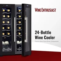 24-Bottle Dual-Zone Wine Cooler with Split Storage & Touchscreen Controls Freestanding Refrigerator Red White and Rosé Wines 2