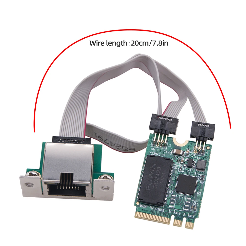 M.2 Gigabit Lan Adapter 2.5G/1000/100Mbps M2 RJ45 Network Adapter RTL8125BG Chip PCIE Bus Network Card Mini PCIE