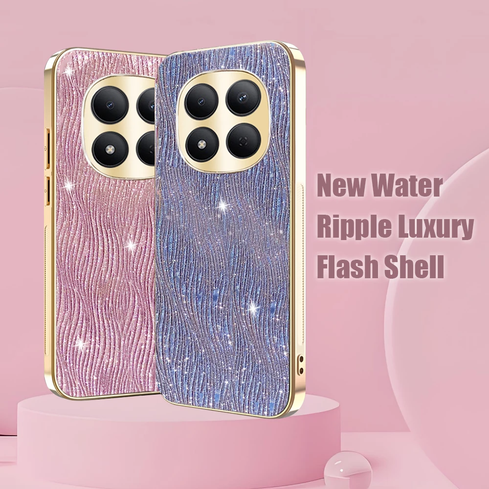 Luxurious Electroplated Water Ripple Phone Case - Stylish PC Cover with Bumper Protection