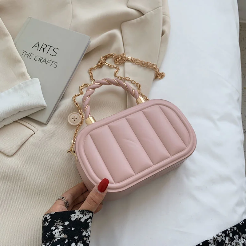 

Bags for Women New Small Square Bags Women's Korean Fashion Chain Embossed Portable One Shoulder Messenger Box Bags Fashion