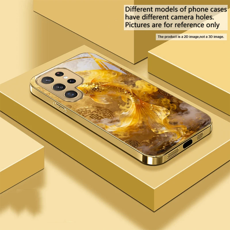 Harmonious Golden Carp Glass Phone Case