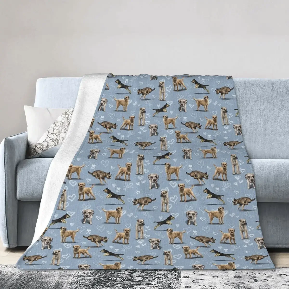 

Flannel Throw Blanket The Border Terrier Blankets Soft Bedding Warm Plush Blanket for Bed Living room Picnic Travel Home Couch