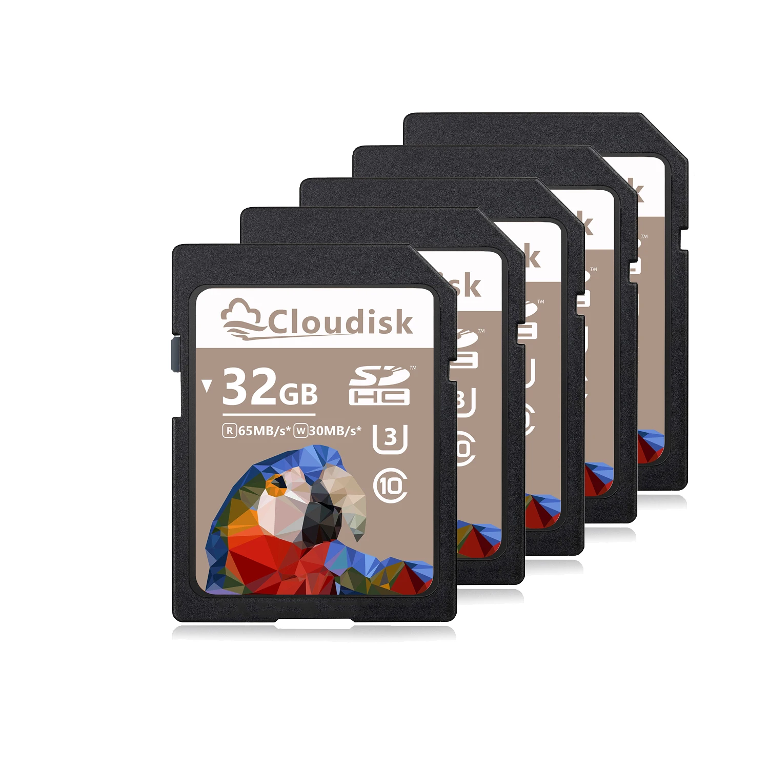 Cloudisk 5pcs SD 카드 128GB 64GB SDXC U3 V30 플래시 메모리 카드 32GB 16GB 8GB 4GB SDHC Class10 카메라 DV SLR 용