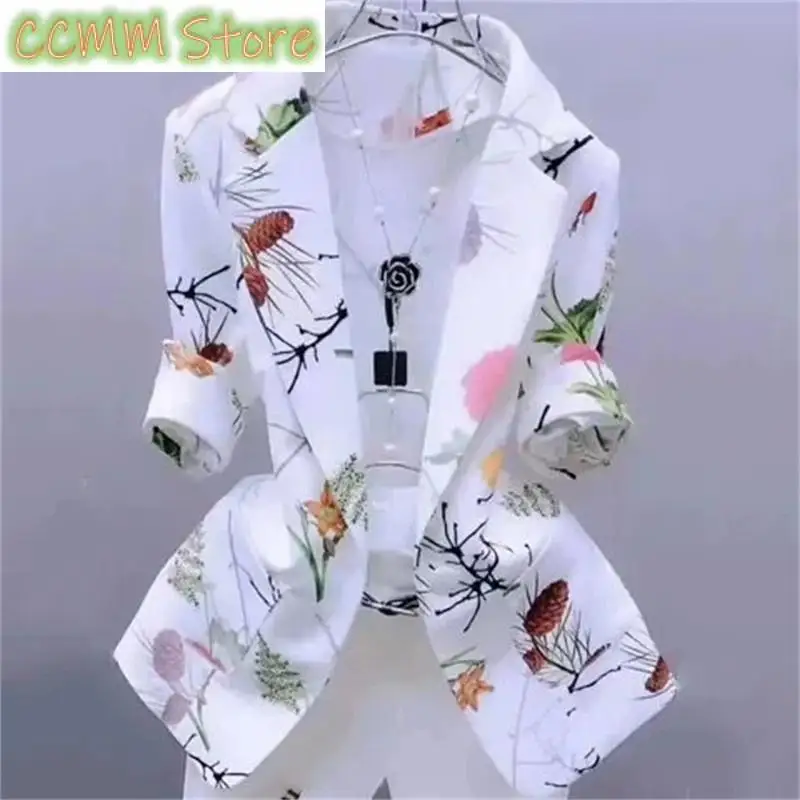 New Summer Western-Style Suit Jacket Women's Cardigan One-Button Printing Self-Cultivation Sunscreen Temperament Fashion