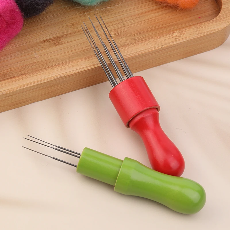 Wool Felting Set 18 Pcs Needles 3 Sizes With Colorful Wood Handle Needle Felting Tool