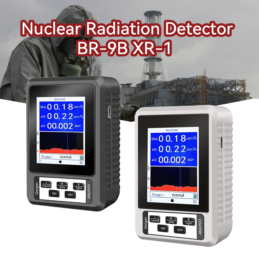 

XR1 BR-9B Nuclear Radiation Detector Color Display Screen Geiger Counter Personal Dosimeter Marble Detectors Beta Gamma X-ray