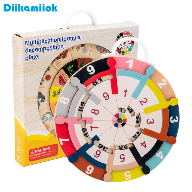 Brinquedos de matemática de madeira dois lados multiplicação jogo turntable  crianças homeschool suprimentos brinquedo de aprendizagem educacional para  crianças 6 anos - AliExpress