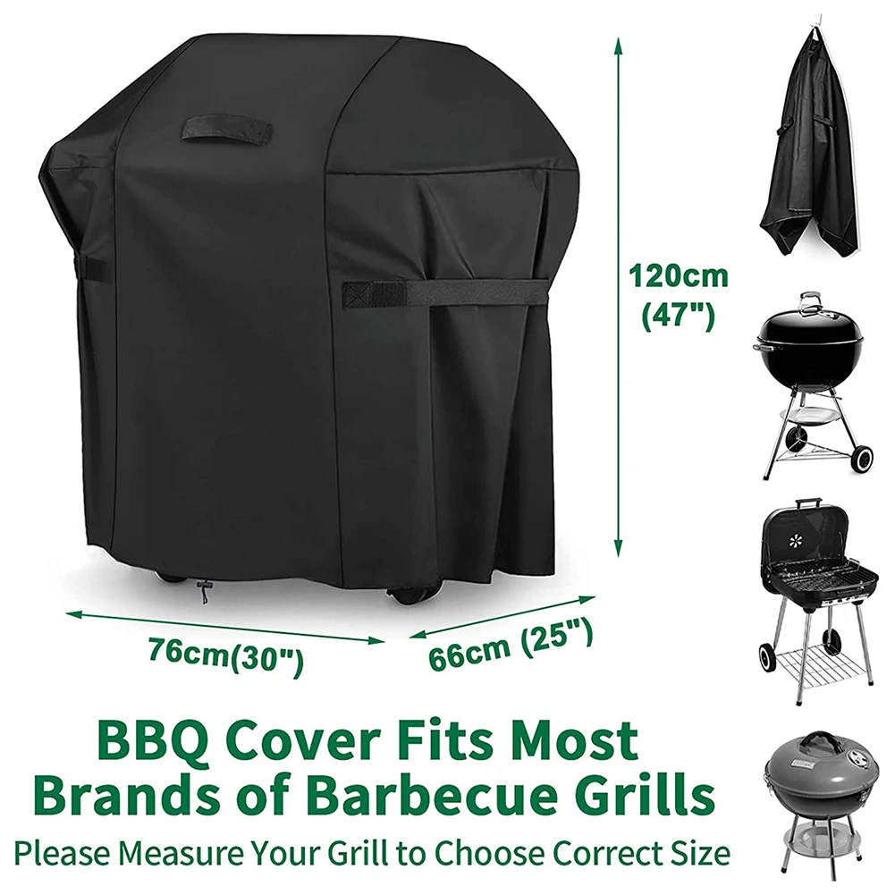 420D Oxford Cloth Round BBQ Cover Dust Waterproof Weber Grill Cover Rain Protector Outdoor Garden Barbecue Tool Garden Accessory
