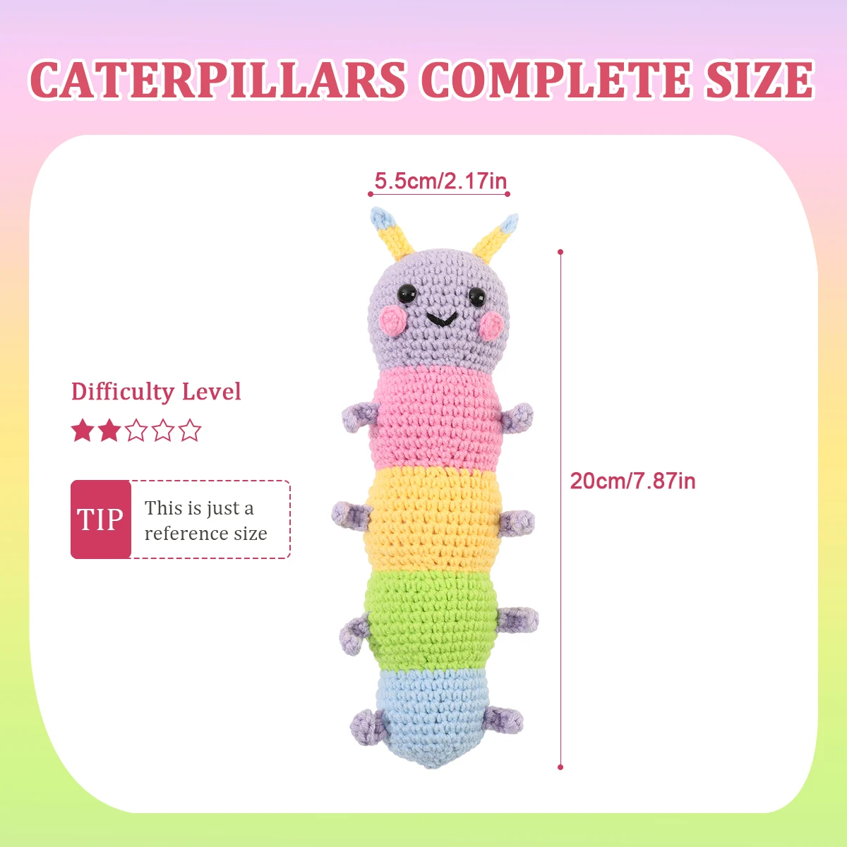 Colorful Caterpillar Crochet Doll Kit 4