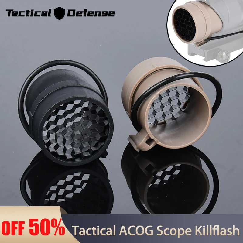 

Tactical ACOG Scope Killflash Cover Cap VCOG Metal Opitc Clamp Monut Aluminum & Plastic Honeycomb Mesh Scope Hunting Accessories