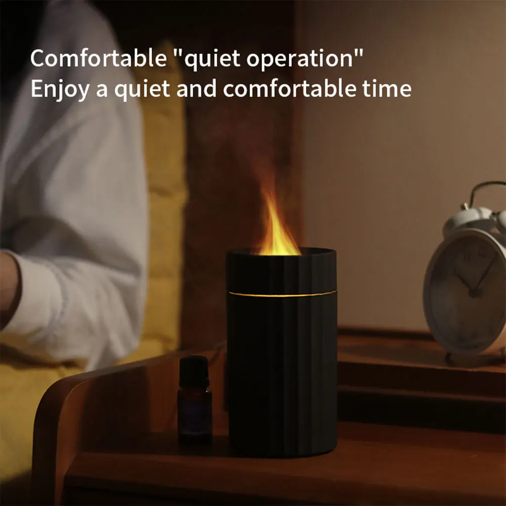 Colorful Flame Car Diffuser Humidifier Air Aroma Diffuser Humidifier 7 Flame Colors USB Auto-Off Protection for Home Office Yoga