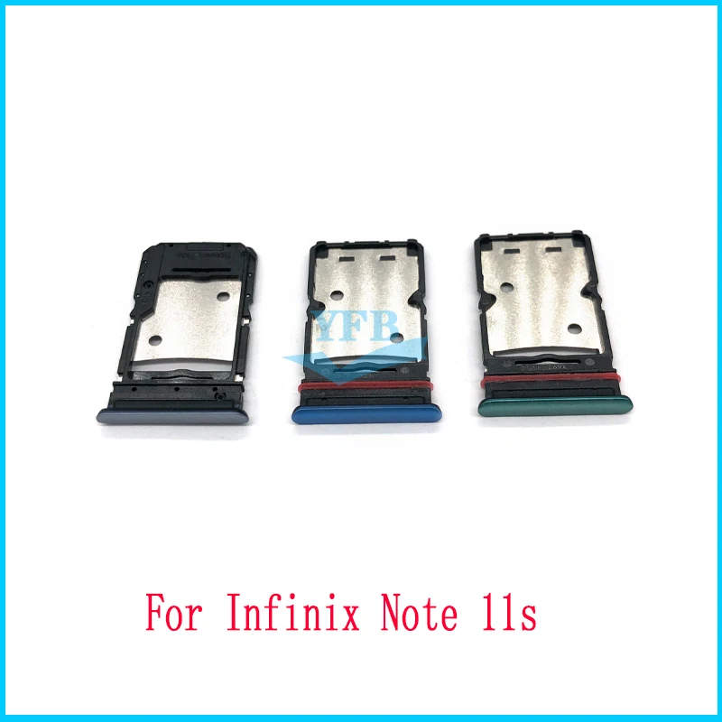 Phone Sim Tray Holder For Infinix Note 11 Pro X697 Zero X Pro X6811 Note 11s X698 Sim Card Tray Reader Holder Adapter Repair Spare Parts