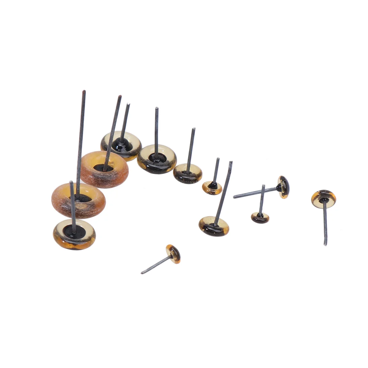 

100pcs 3- 12mm Safety Eyes Simulation Brown Eyes Glass Adornment Supplies for Puppet Plush