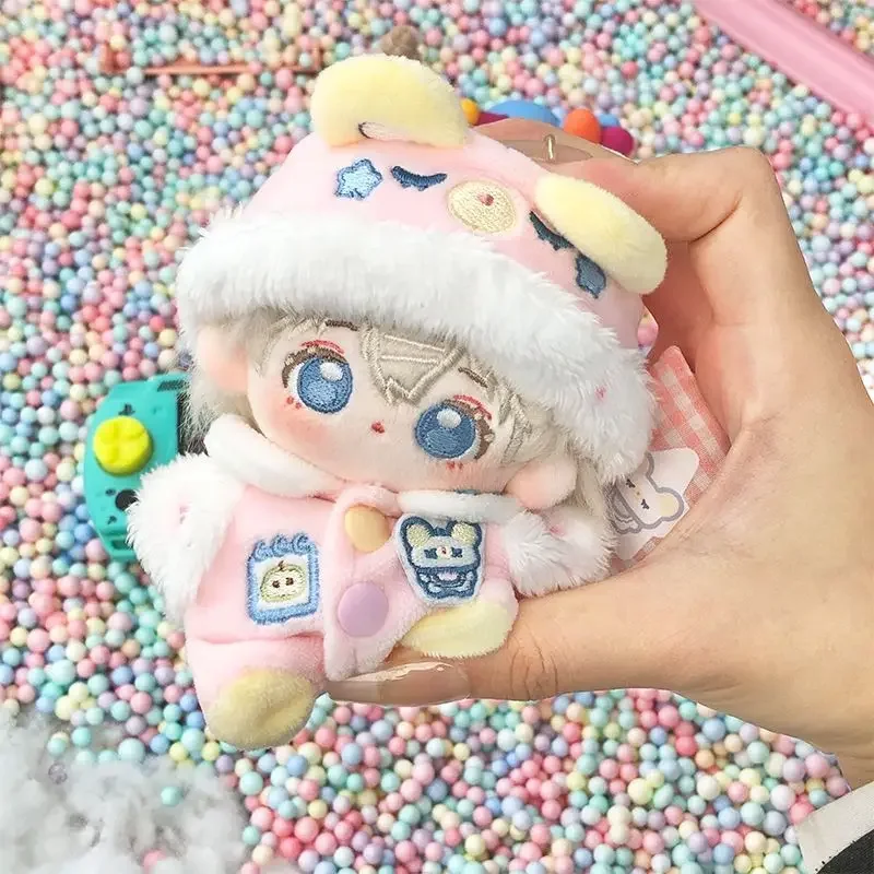 10cm Little Bear Pajamas Baby Clothes Cotton Doll Clothes Cute Blue Hat Set 2
