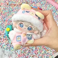 10cm Little Bear Pajamas Baby Clothes Cotton Doll Clothes Cute Blue Hat Set 2