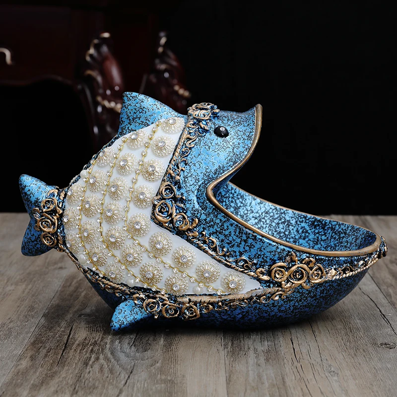

Simple Diamond Resin Fish Storage Box Ornaments Home room Table Cute Frog Figurines Crafts Office Desktop Accessories Decoration
