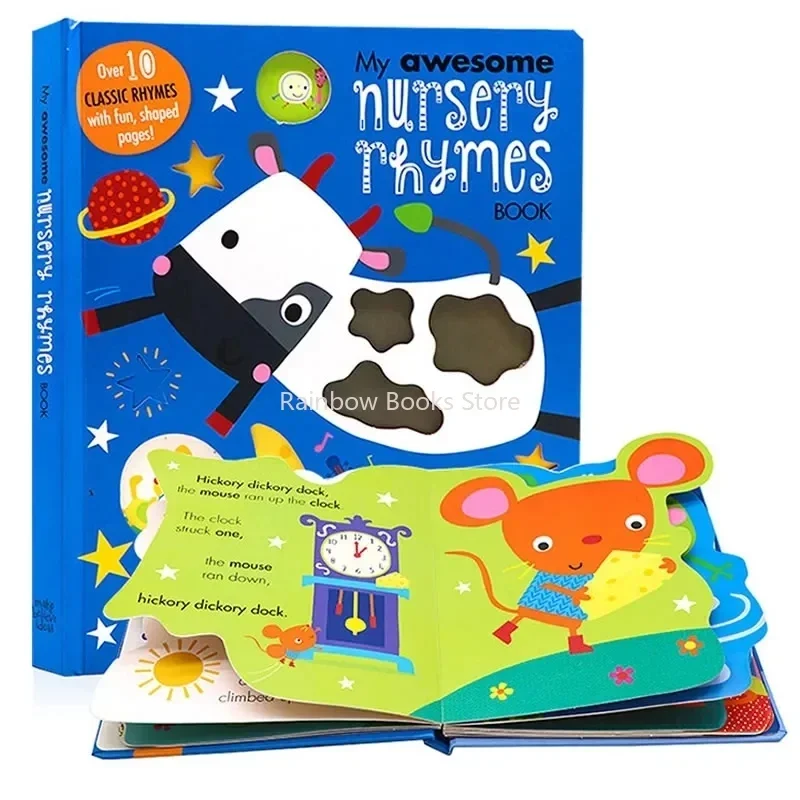 3 Libri Fantastico Alfabeto Abc + Conteggio + Nursery Rhyme Board Book Baby Kids 3D Letter Number Learning