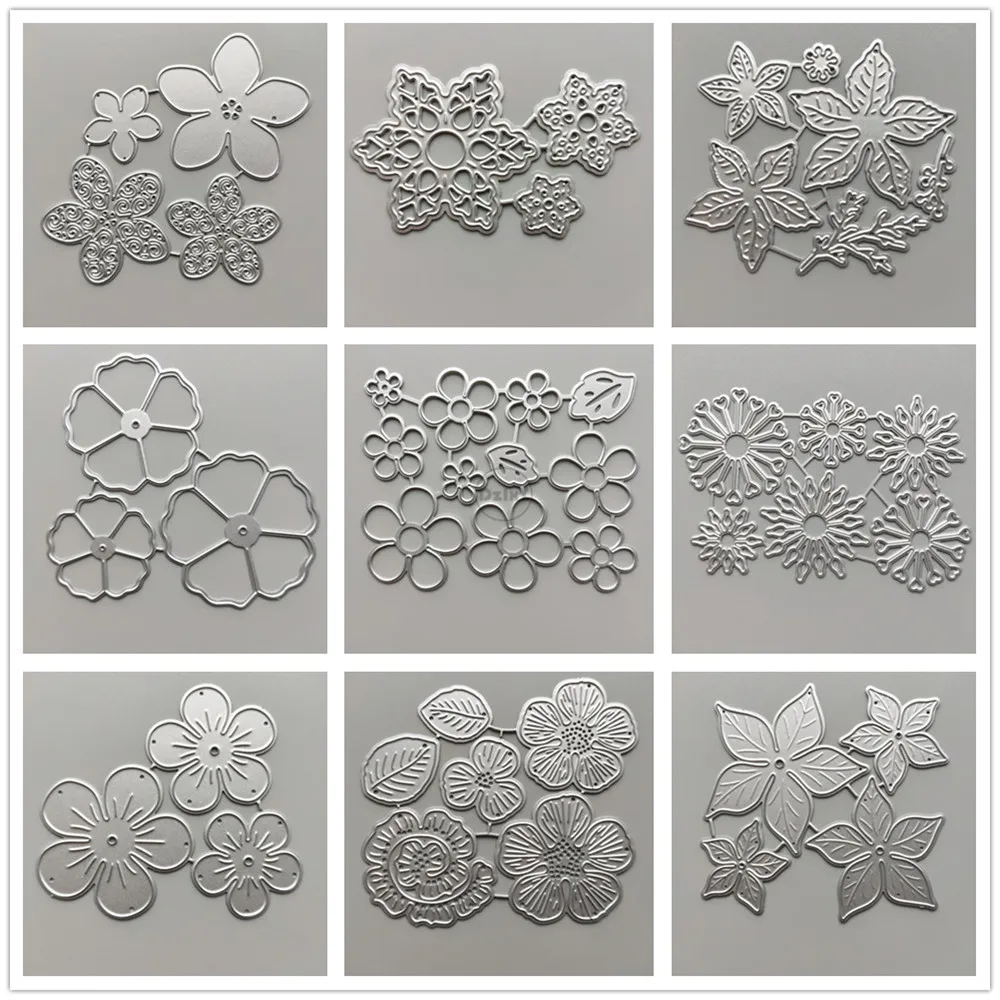 Flowers Metal Cutting Dies DIY Scrapbooking Paper Photo Album Crafts Knife Mould Card Blade Punch Stencils for Decor (21 Styles)