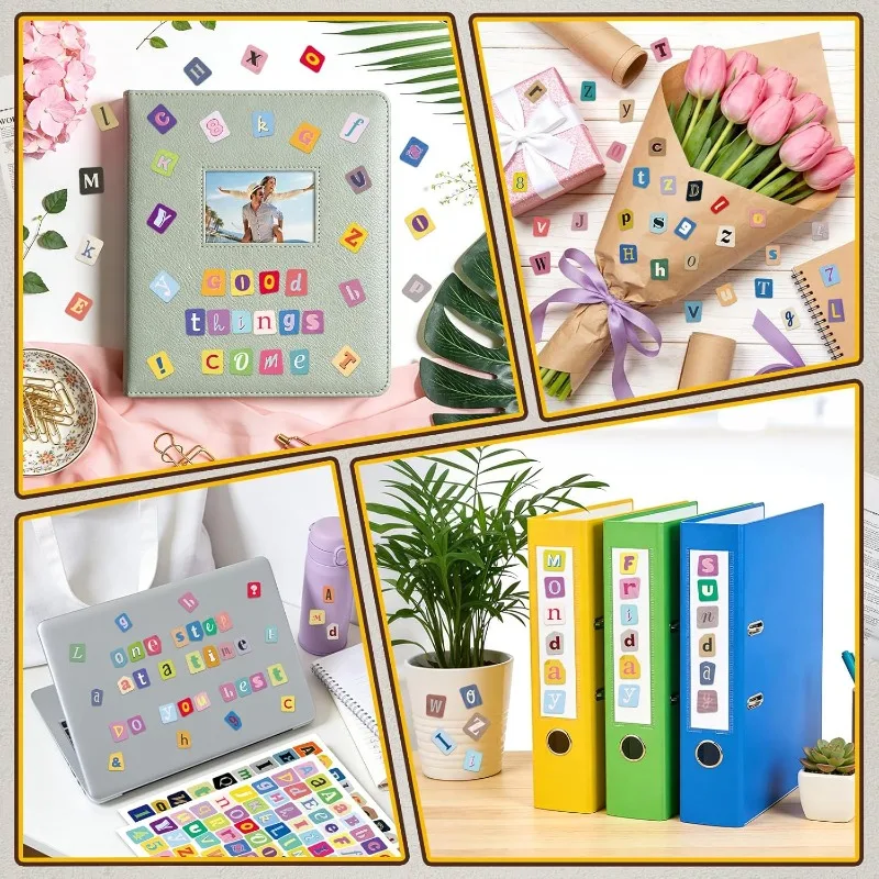 Creative Alphabet Self-Adhesive Letter Stickers for DIY Projects and Decor