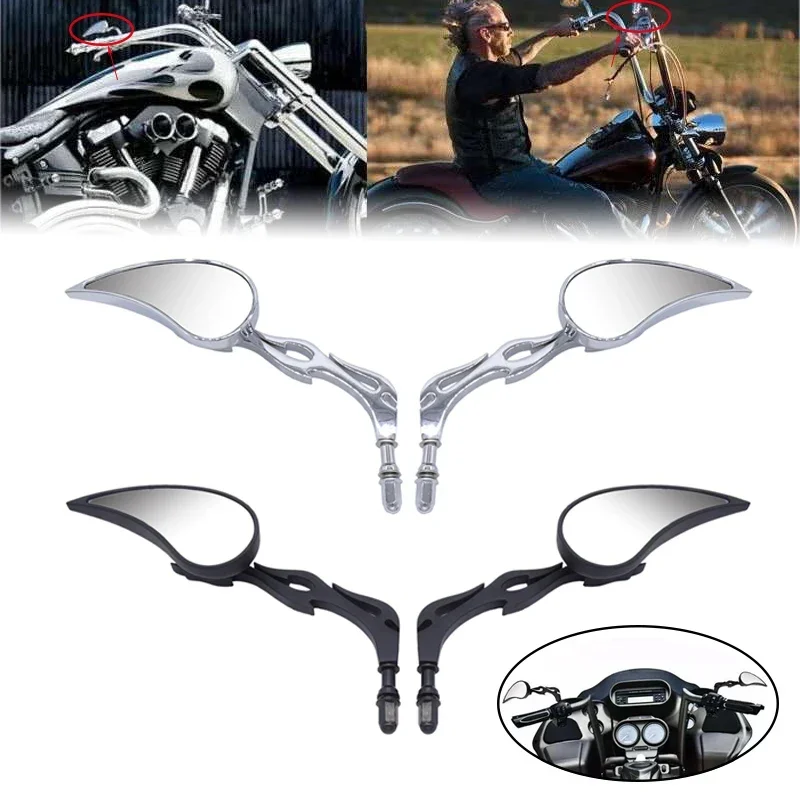 Harley-Davidson フレイムデザインミラー Amazon.com: DREAMIZER Motorcycle Mirrors Teardrop Tear Drop