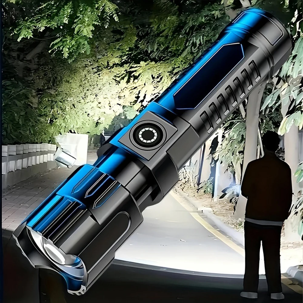 

Portable Handheld Flashlight Outdoor Strong Light LED Long-range Telescopic Zoom Flashlight USB Rechargeable Flashlights