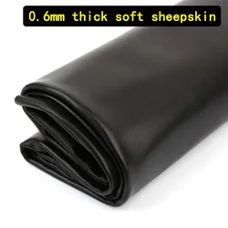 Ultra - Thin Genuine Sheepskin Leather Fabric - 0.6mm Black Top Layer Material - 20x30cm (Black)