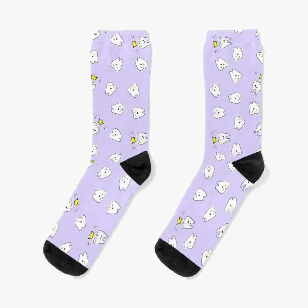 Tooth dentist nursery print violet Socks christmass gift hip hop christmas gift kids Women's Socks Men's