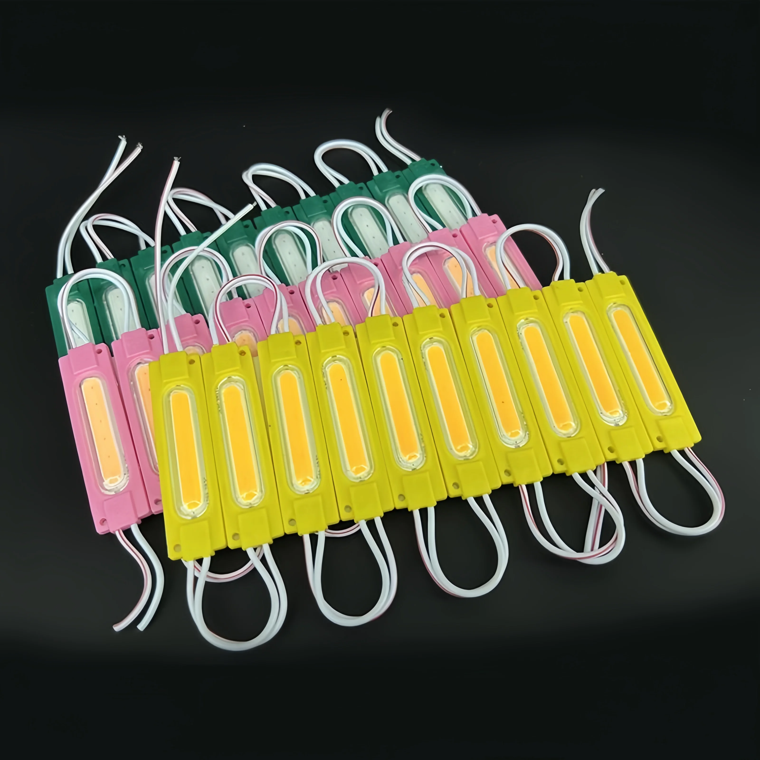 20pcs 12V COB LED Modules Advertising Luminous Characters Backlight Modules IP65 Waterproof White Red Blue Green Yellow Pink