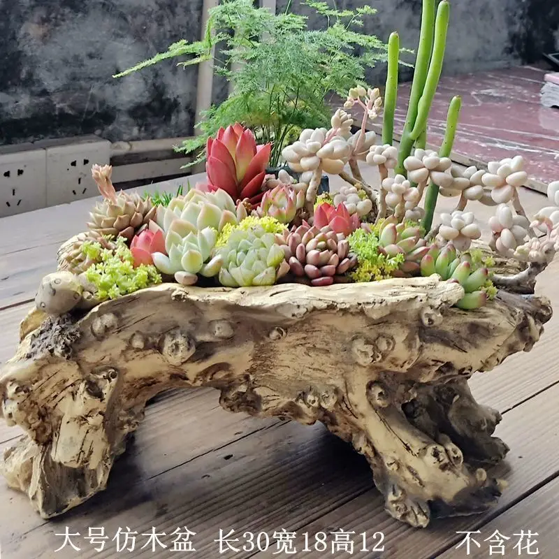 Porous tree roots, imitation wood stumps, and fleshy flower pots with creative irregular multi-layer mouth non ceramic design 6