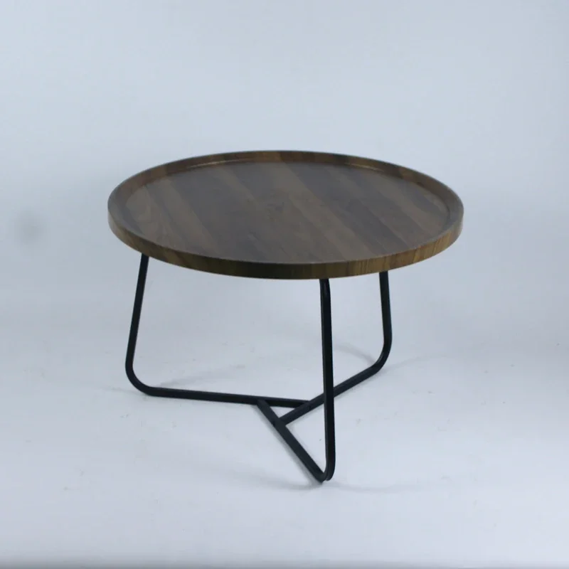 Faux marble round wood top gold coffee table with MDF for sale