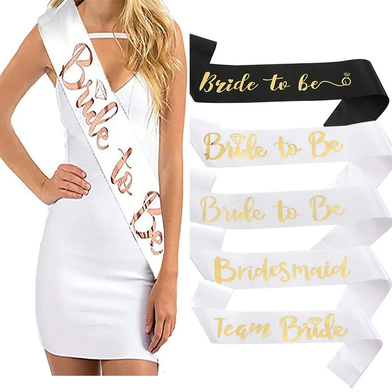 Bachelor Party Braut Brautjungfer Schultergurt Brief Bronzing BRIDE TO BE Zeremonieller Riemen TEAM BRIDE Hochzeitszubehör