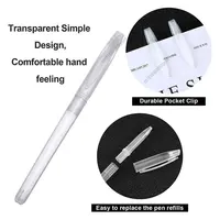10/20/30/50/100Pcs Set Empty Transparent Gel Ink Pen Handle Shell Office School Writing Stationery Accessories No Refills 2