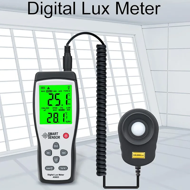 

Digital Luxmeter Digital Lux meter Photometer Illuminometer Spectrometer Spectrophotometer High Precision Light Meter 200,000lux